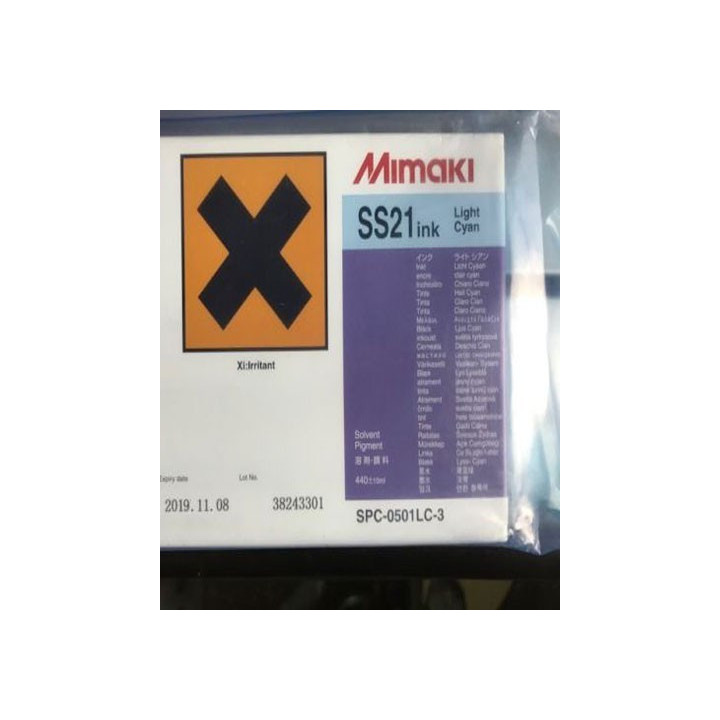 GENUINE MIMAKI SS21 SOLVENT INK CARTRIDGE 440ML LIGHT CYAN