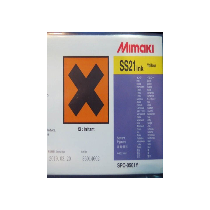 GENUINE MIMAKI SS21 SOLVENT INK CARTRIDGE 440ML YELLOW